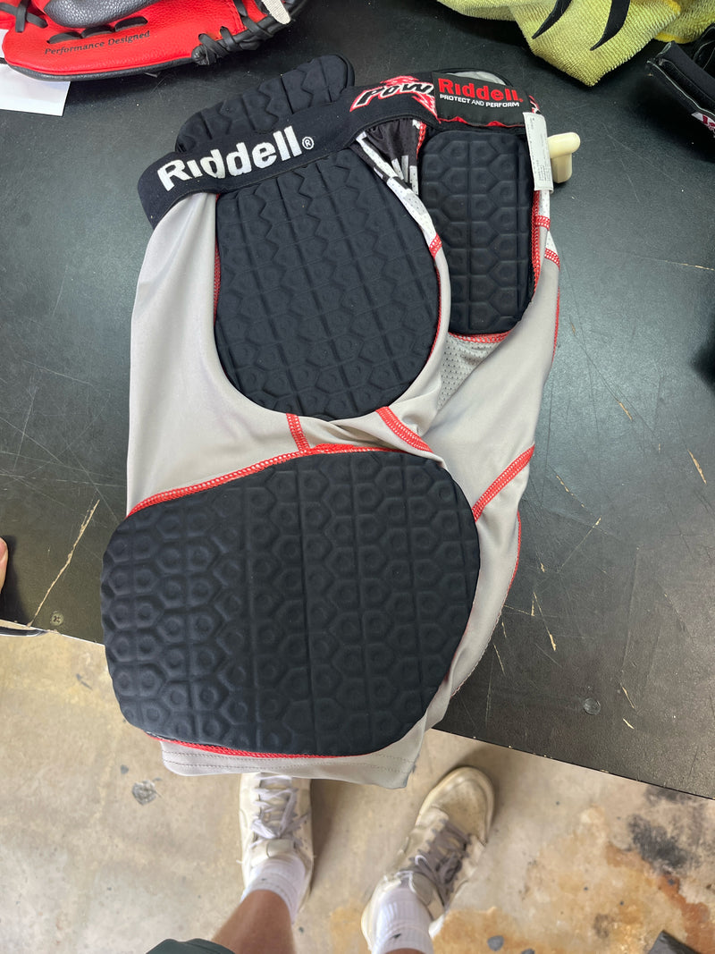 Load image into Gallery viewer, used Ridell 5 pad girdle black/grey/red size youth medium
