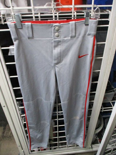 Used Nike Grey Open Bottom w Red Piping Pants Youth Size Large