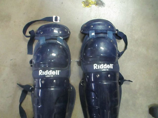 Used riddell Catchers Shin Guards LG2-12 Navy