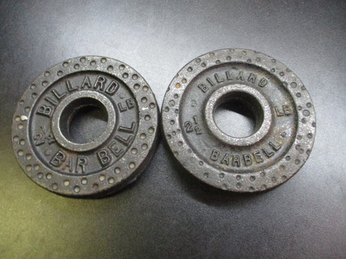 Used Vintage Billard Barbell Dimpled 2.5lb Standard Weight Plate Set