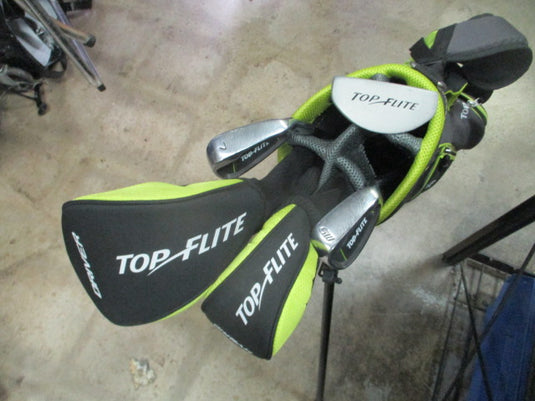 Used Top Flite Jr. 5pc Golf Club Set With Bag, Putter, SW, 7W, Hybrid and Driver