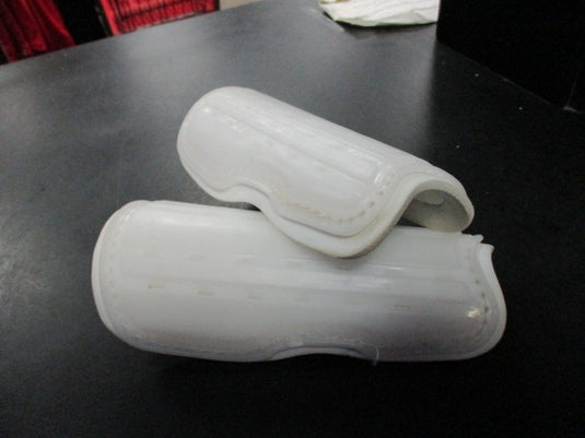 Used White Youth Soccer Shin Guards