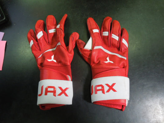 Used Jax Strap Cuf Batting Gloves in Red Size Medium