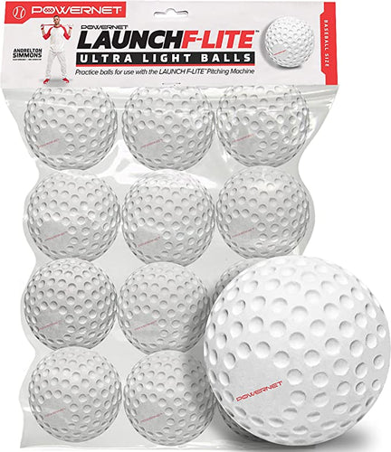 New PowerNet Launch F-Lite Pitching Machine Baseballs (12 Balls)