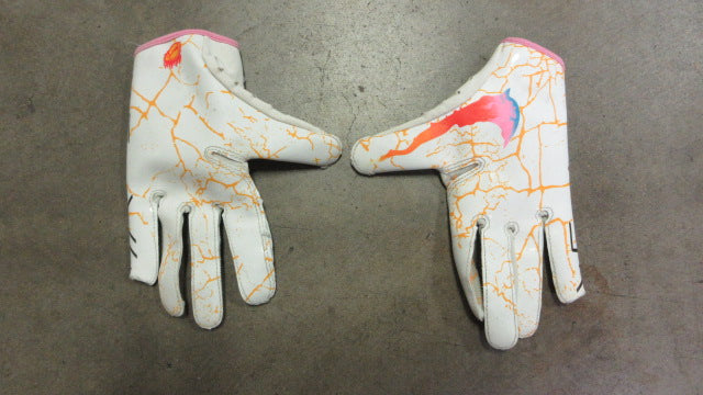 Load image into Gallery viewer, Used Nike Football Recievers Gloves Youth Small - White/ Pink
