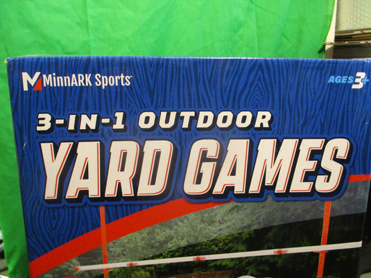 Minnark 3-In-1 Outdoor Yard Games Ring Toss, Bottle Bash, Limbo