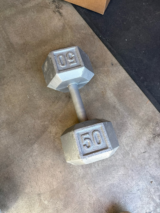 Used 50 lb Cast Iron Dumbbell