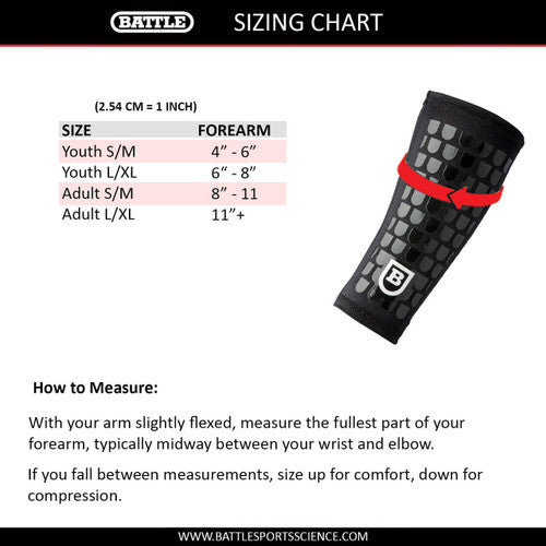 New Battle Ultra-Stick Forearm Sleeve-Black- Youth S/M
