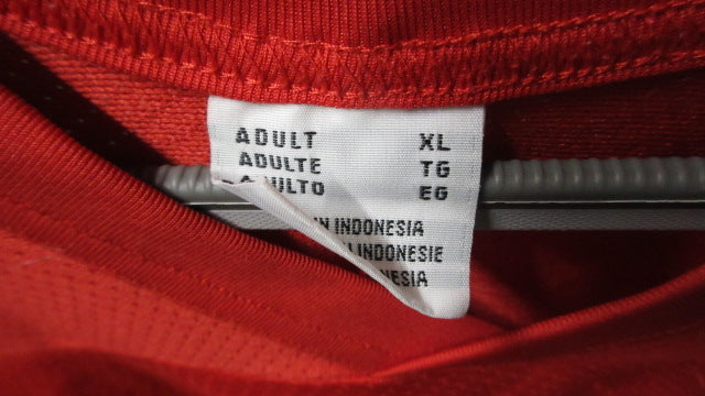 Load image into Gallery viewer, Used CCM #6 Red Hockey Jersey Adult Size XL - wear on shoulder
