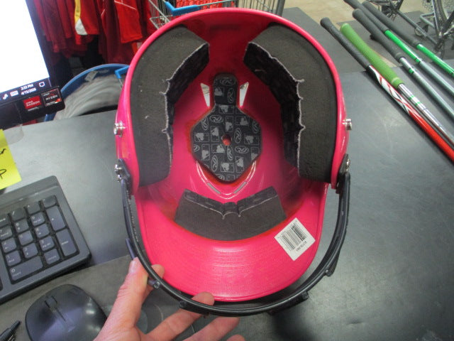 Load image into Gallery viewer, Used Rawlings Batting Helmet with Mask in Pink Size 6 1/4 - 6 7/8
