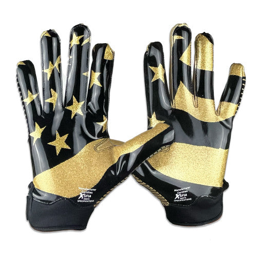 Load image into Gallery viewer, New Battle &quot;USA Glitter&quot; Doom Receiver Football Gloves Adult Size Large

