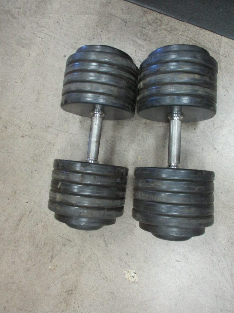Load image into Gallery viewer, Used Intek 115 LB Rubber Dumbbell - PAIR
