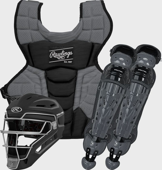 New Rawlings Velo 2.0 Adult Catcher's Set Ages 15 + - Black/Graphite