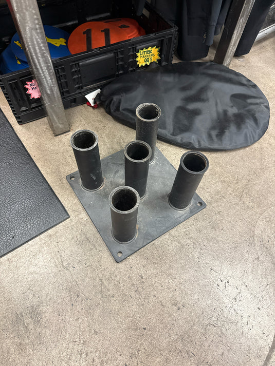 Used Olympic Bar Holder, Bolt Down Stand with 5 Holes
