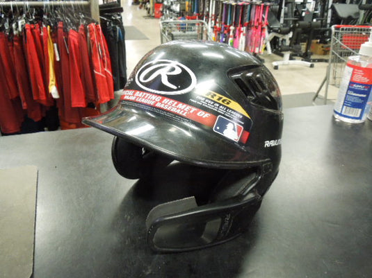 Used Rawlings R16 Black Batting Helmet w/ Jaw Guard Size 6 3/8 - 7 1/8