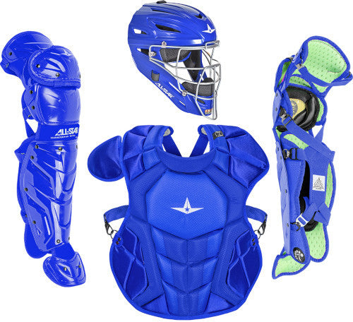 Load image into Gallery viewer, All-Star System 7 Axis Solid CKCC912S7XS Youth Catchers Gear Set Royal 9-12
