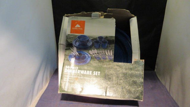 Load image into Gallery viewer, Used Ozark Trail Dinnerware Set - missing 3 forks, 1 spoon, and cup wear
