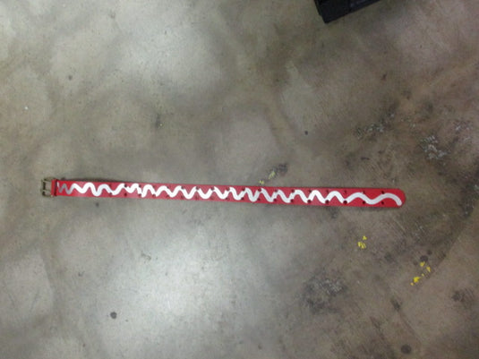 Used Belt Red with Silver Stripe