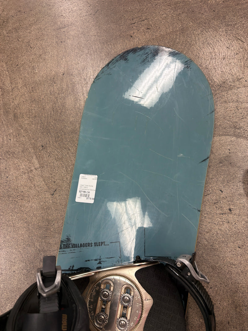 Load image into Gallery viewer, Used Triple Nickle 555 158cm Snowboard w/ Morrow Bindings
