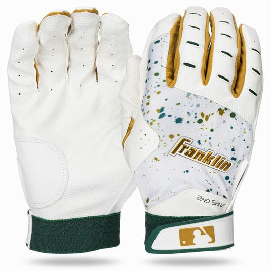 New Franklin 2nd-Skinz Batting Gloves Size Adult XL- White/Forest Green