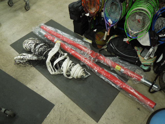 Complete Senoh DE11 Indoor Gym Volleyball Net, Poles and Pads System