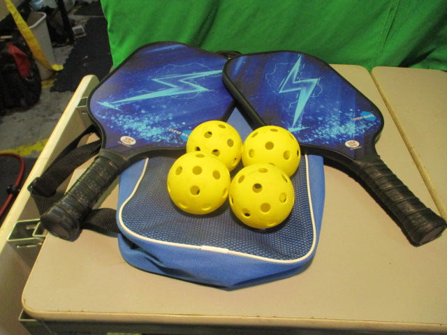 Load image into Gallery viewer, Used Panel Sounds Lighting Pickleball Set 2 Paddles 4 Balls
