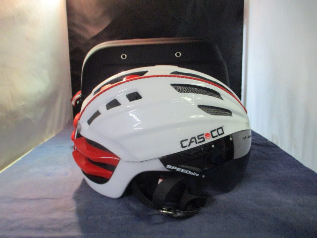 Load image into Gallery viewer, Used Casco SPEEDairo White Bicycle Helmet w/ Visor Size Medium (54-59cm)

