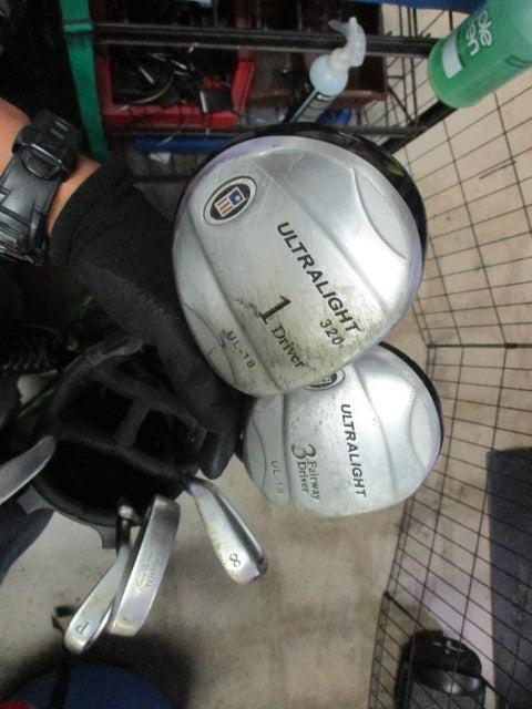 Used U.S. Kids Golf Jr. Club 5pc Set With Bag Includes 1D 3D 6,8,PW