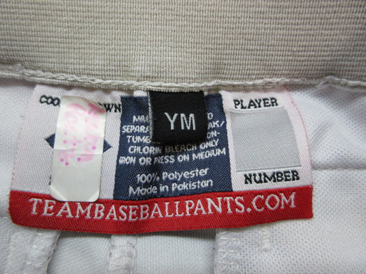Used Team Baseball Elastic Bottom Baseball Pants - Size Youth Medium