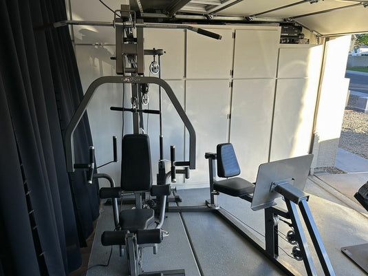 Used TUFF STUFF ODYSSEY 5 HOME GYM W/ LEG PRESS W/200lb weight Stack