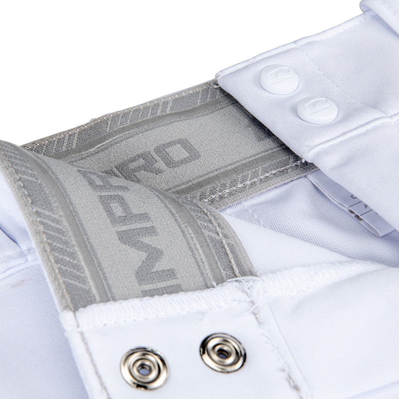 Load image into Gallery viewer, Champro Triple Crown White Open Bottom Baseball Pants w/ Black Piping Yth Large
