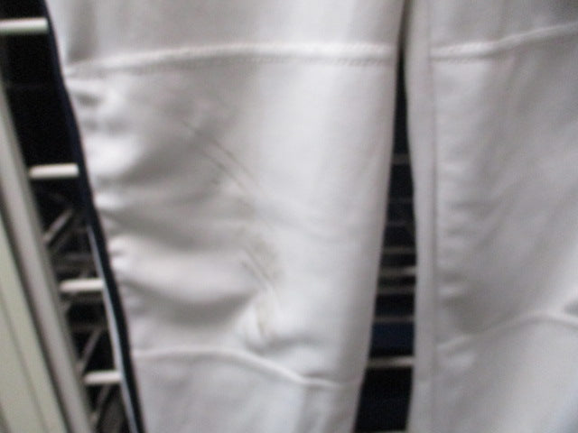 Load image into Gallery viewer, Used Champro Open Bottom Baseball Pants White w/ Navy Piping Size Youth Small
