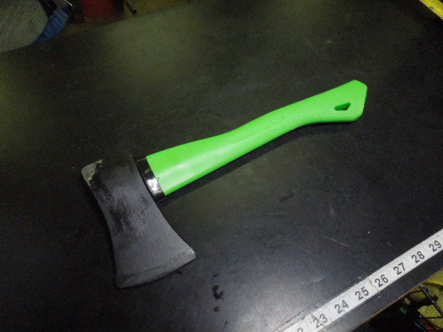 Load image into Gallery viewer, Used 14" Camping Axe with Neon Green Handle

