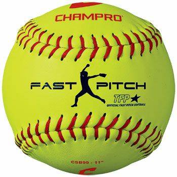 New Champro 11" Leather Cover Fastpitch Softball- Individual Qty 1 Ball