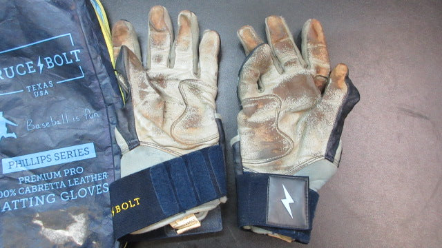 Load image into Gallery viewer, Used Bruce Bolts Phillips Series Batting Gloves - Size Medium
