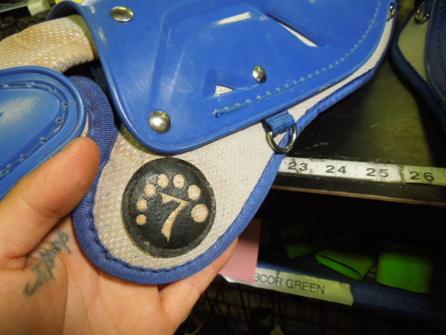 Load image into Gallery viewer, Used All Star LG30WPRO **** Adult Catcher's Shin Guards in Royal Blue
