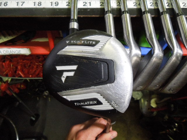 Load image into Gallery viewer, Used Top Flite XL Tri Matrix RH 7 pc. Jr Golf Set 3w 5h 6-9i Wedge
