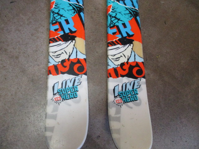 Load image into Gallery viewer, Used 2012 Line Super Hero Skis 123cm Downhill Skis

