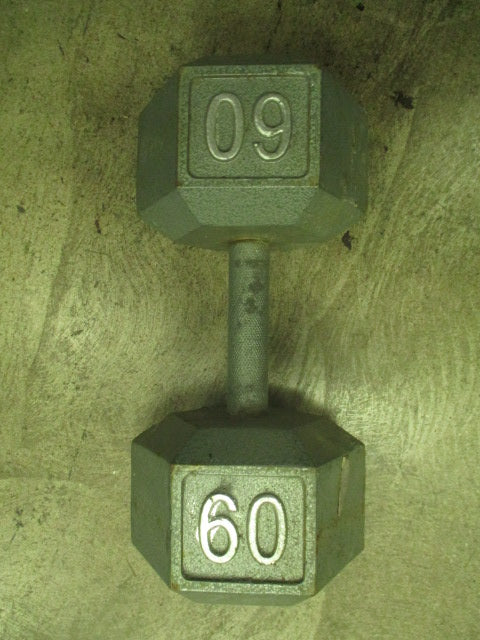 Used 60lb Cast Iron Hex Dumbbell