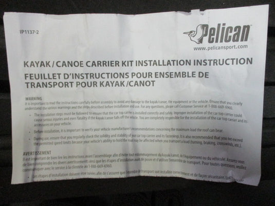 Pelican Kyak/Canoe Car Roof Carrier Kit