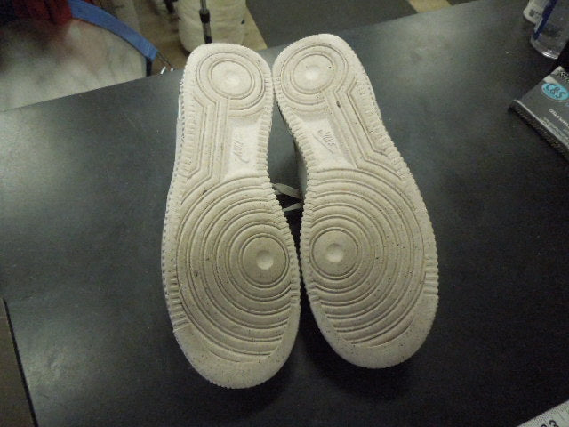 Load image into Gallery viewer, Used Nike AF1 GS in White and Iridescent Blue Size 6Y
