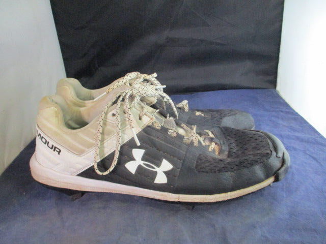 Load image into Gallery viewer, Used Under Armour Yard Low Metal Cleats Adult Size 13 - Pitcher&#39;s Toe - worn
