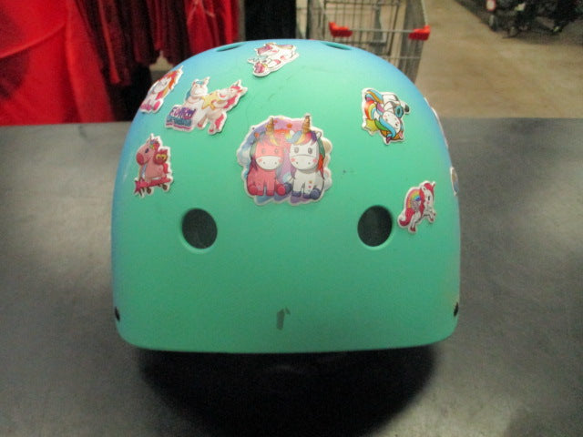 Load image into Gallery viewer, Used Unicorn Sticker Kids Bike Helmet Size Small
