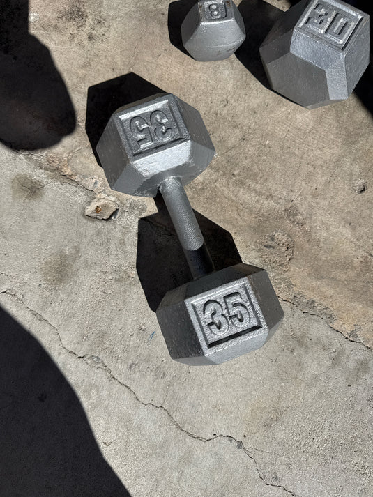 Used 35 lb Cast Iron Dumbbell