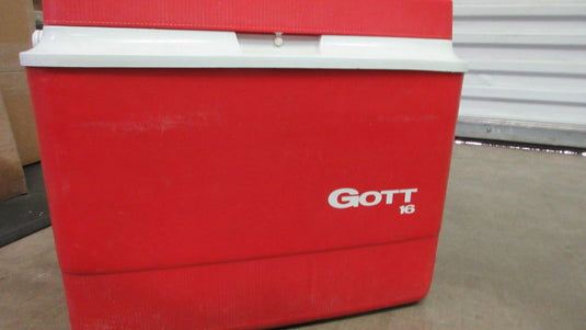 Used Vintage Gott 16 Red Cooler Ice Chest Model 1916