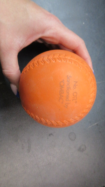 Load image into Gallery viewer, Used DeBeer Orange Over The Line Rubber 12 Inch Softball
