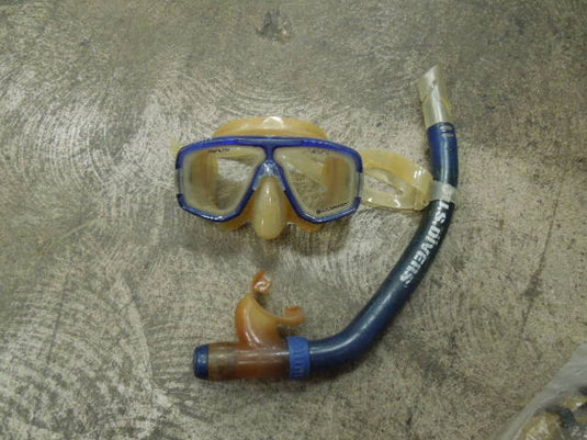 Used Vintage U.S. Divers Tempered Dive Goggles and Snorkel