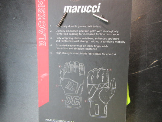 New Marucci Blacksmith V2 Batting Gloves - Youth Large - Neon Yellow