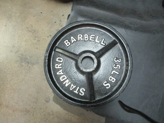 Used Starndard Barbell 35LB Cast Iron Weight Plate