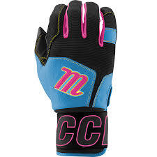 New Marucci Blacksmith V2 Batting Gloves - Adult Medium - Blk/Ble/Pnk